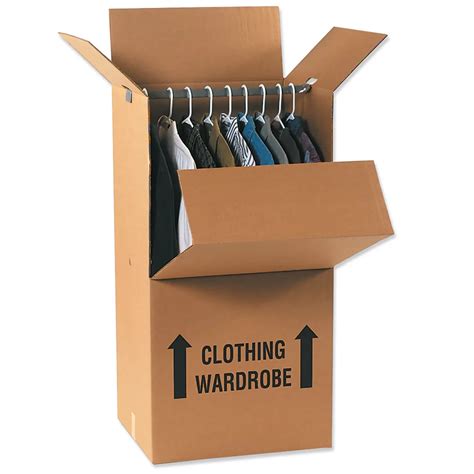 wardrobe box for moving with metal hanging bar|wardrobe moving boxes home depot.